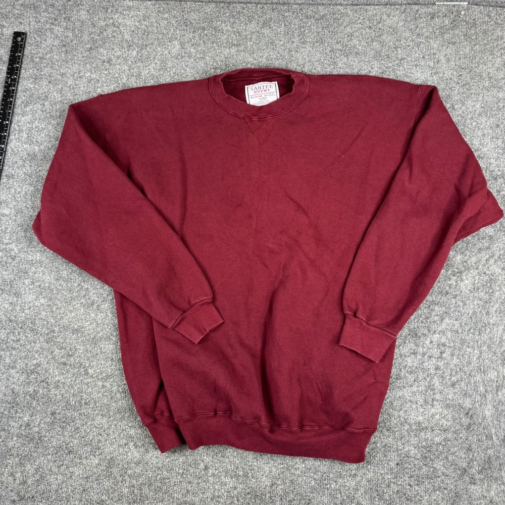 Santee Sweatshirt Mens XL Maroon HVYWT Crew Neck Pullover Made in USA Solid